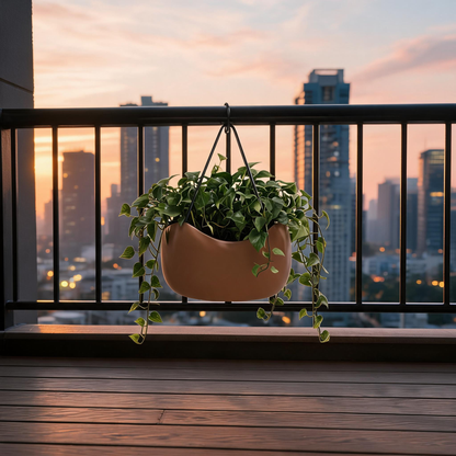 🌸 Rail-Ready | Cream Railing Hanging Planter | Balcony Bloom Gift