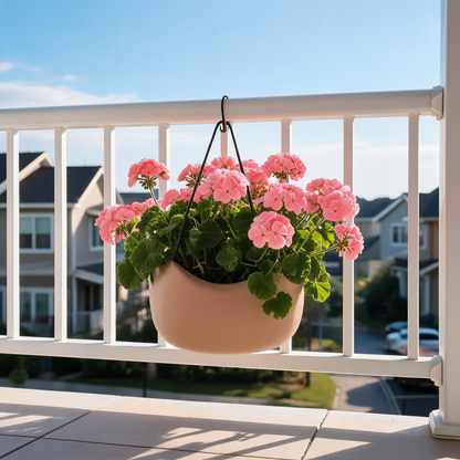 🌸 Rail-Ready | Cream Railing Hanging Planter | Balcony Bloom Gift